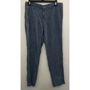 Levi's Mens Linen Blend Chino Pants Blue Size 29 Lightweight Chambray Trousers